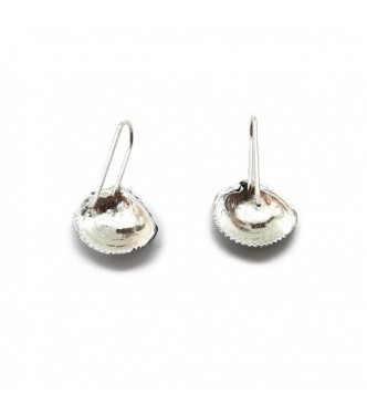 E000915 Genuine Sterling Silver Earrings Sea Shells Solid Hallmarked 925 Handmade